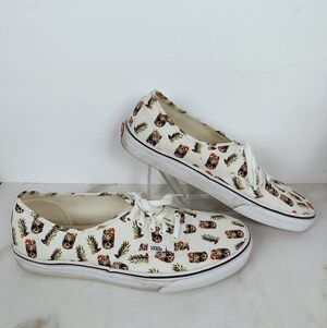 EUC Vans Authentic Men's 'Drained and Confused' Pineapple Skull Low Sneakers, 11